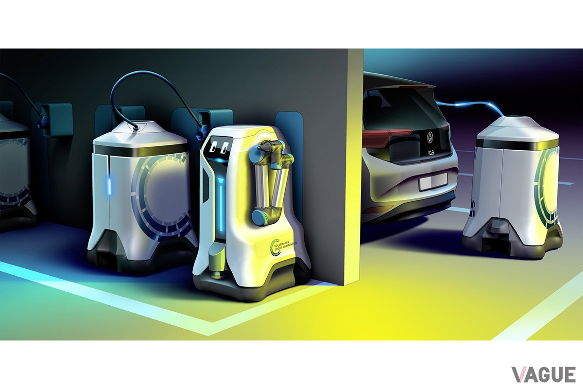 2020年にフォルクワーゲンが発表した完全自動充電コンセプト（C）YouTube『Volkswagen News』