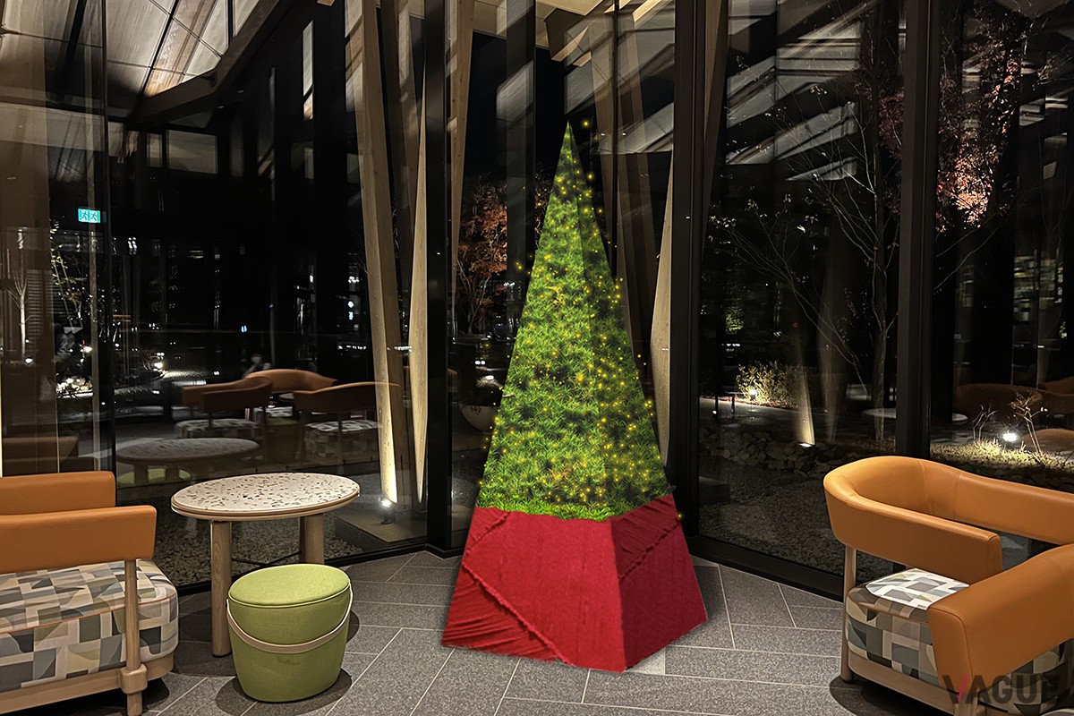 軽井沢の象徴「浅間山」を表現したクリスマスツリー