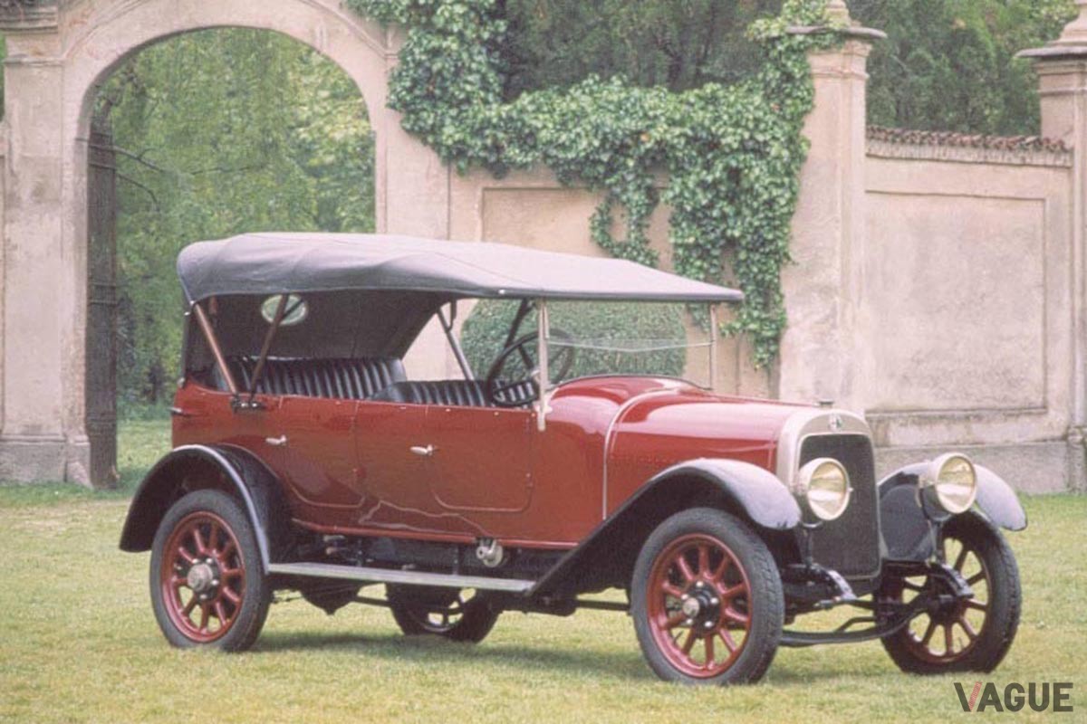 1920年製「アルファ ロメオ 20−30HP」。右ハンドル