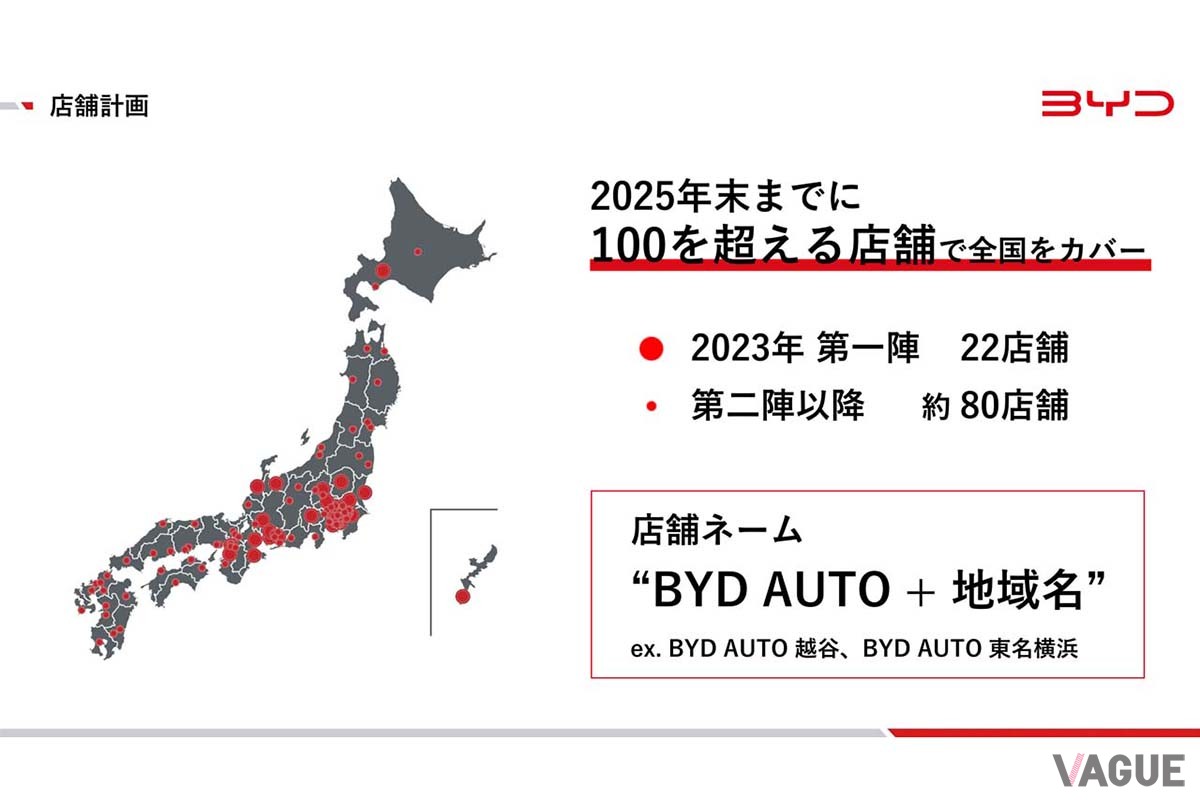 2023年第一陣は22店舗からスタートするが、25年末までに100を超えるディーラー網を整備する計画