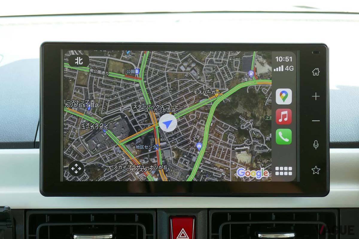 Googleマップならではの表示がこの航空写真とのリンク。地形がリアルに把握できるので、普段とは違った気分でドライブができる