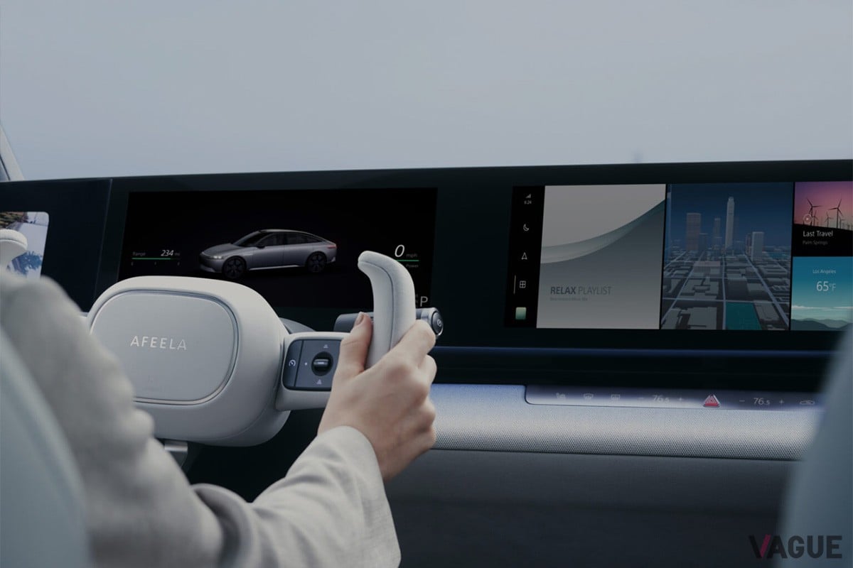 CES2023で世界初公開されたソニーホンダモビリティの新ブランド「AFEELA」のプロトタイプ