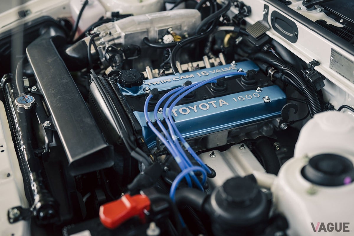 「東京オートサロン2023」のGRブースを飾ったAE86型「スプリンター トレノ」は水素エンジン搭載車。名機“4A-G”型をポート噴射のままで水素エンジン化した