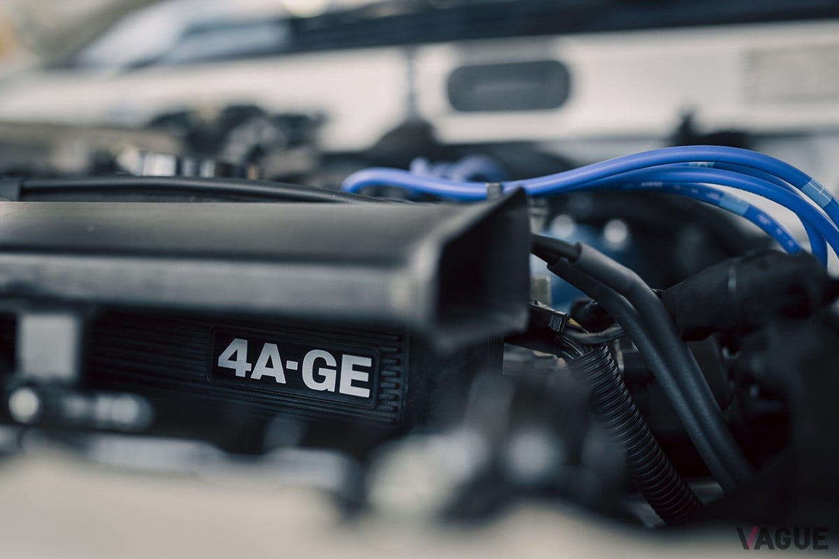 「東京オートサロン2023」のGRブースを飾ったAE86型「スプリンター トレノ」は水素エンジン搭載車。名機“4A-G”型をポート噴射のままで水素エンジン化した