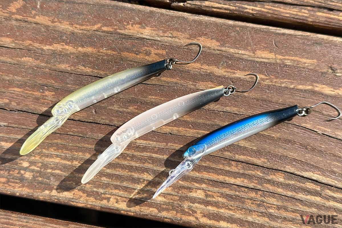 “GJ（ジージェイ）”の相性で親しまれるディスプラウトの「イーグルプレーヤー 50slim/GJ」（1408円、消費税込）はジャーク＆浮上メソッドの定番ミノー