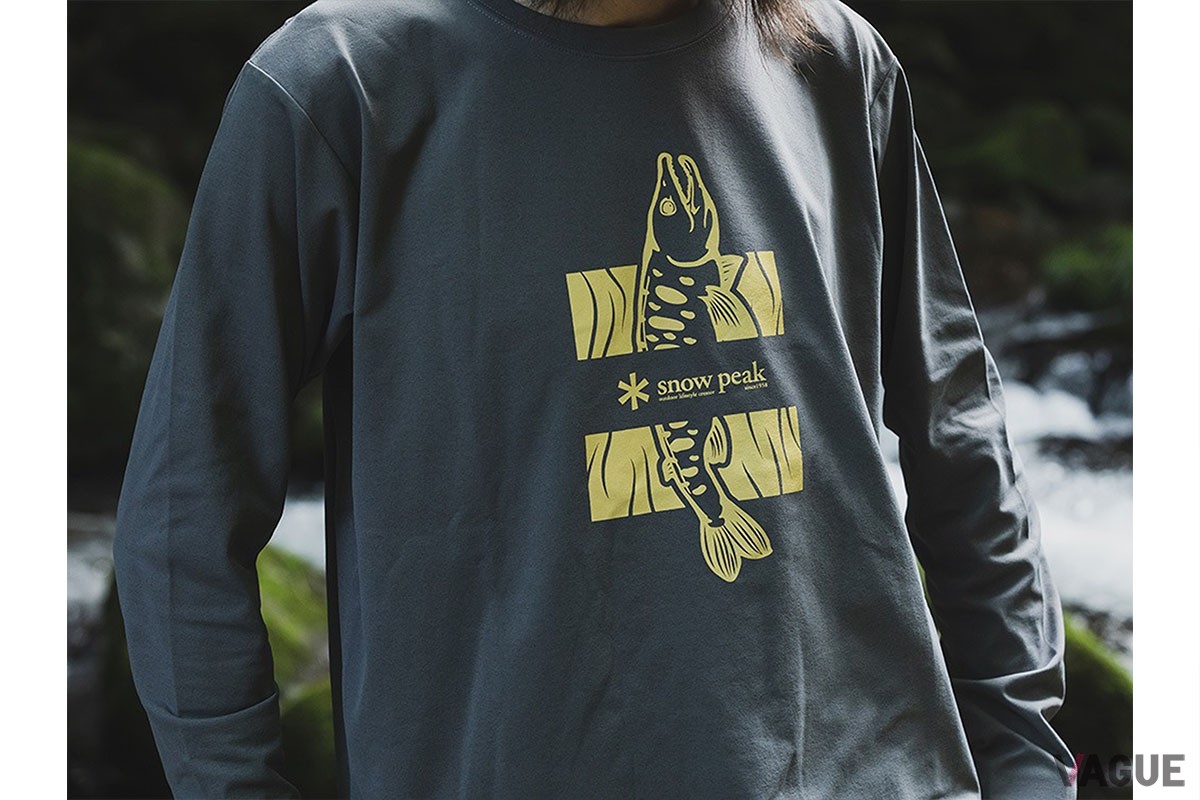 川魚の女王、渓の宝石とも言われる「山女魚」をモチーフとしたグラフィックロンT「Graphic L/S T shirt」（価格：7480円、消費税込）