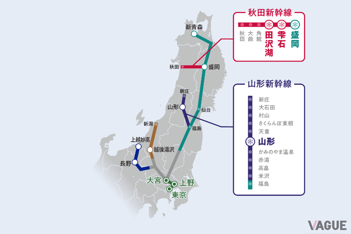 秋田／山形新幹線の候補駅