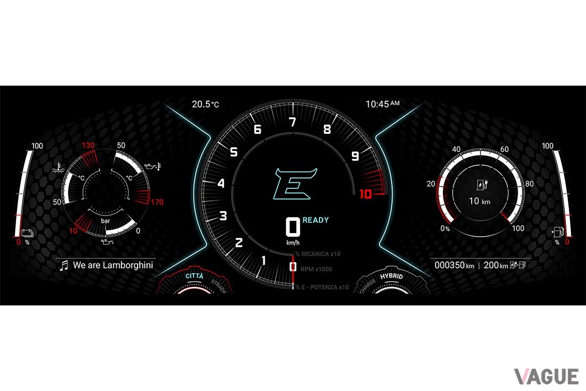 まもなく世界初公開予定のランボルギーニ新型PHEVスーパーカー「LB744（コードネーム）」のコックピット画像