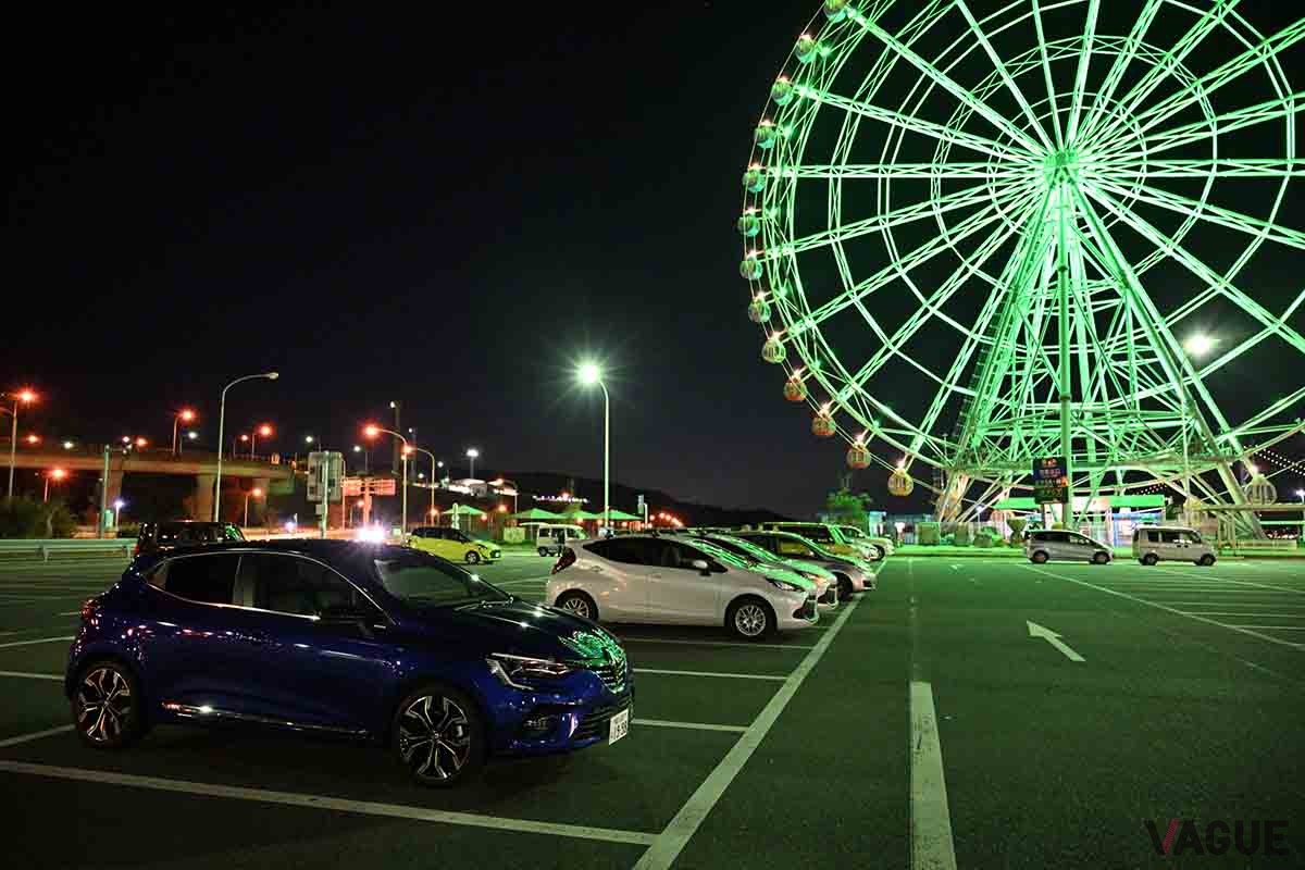 神戸淡路鳴門自動車道の淡路SAに着いた頃はもう日が暮れていた。燃費チャレンジは定期的な休息が大切になる