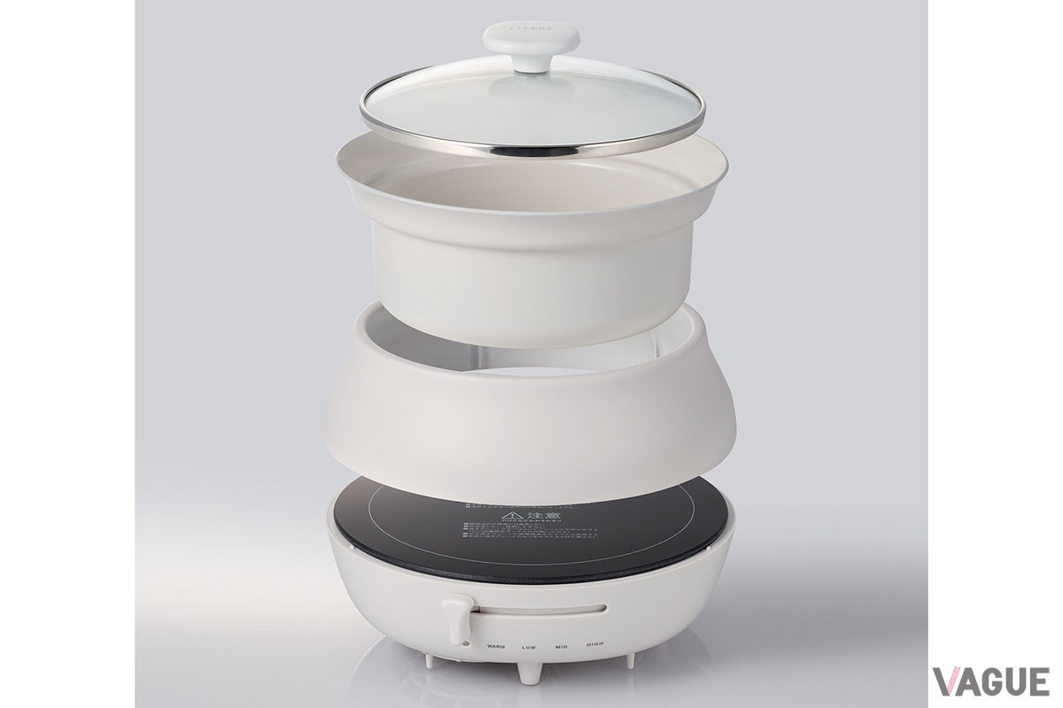 エレコム「HOT DISH cocotte」は、食卓で使いやすい小型のIHクッキングヒーターと専用のなべのセット