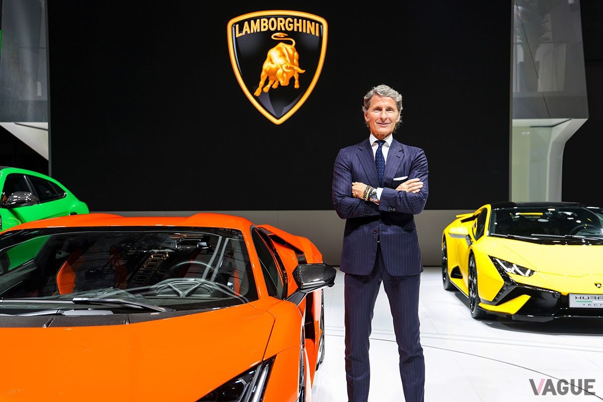 上海モーターショー2023でのアウトモビリ・ランボルギーニの会長兼CEOステファン・ヴィンケルマン氏