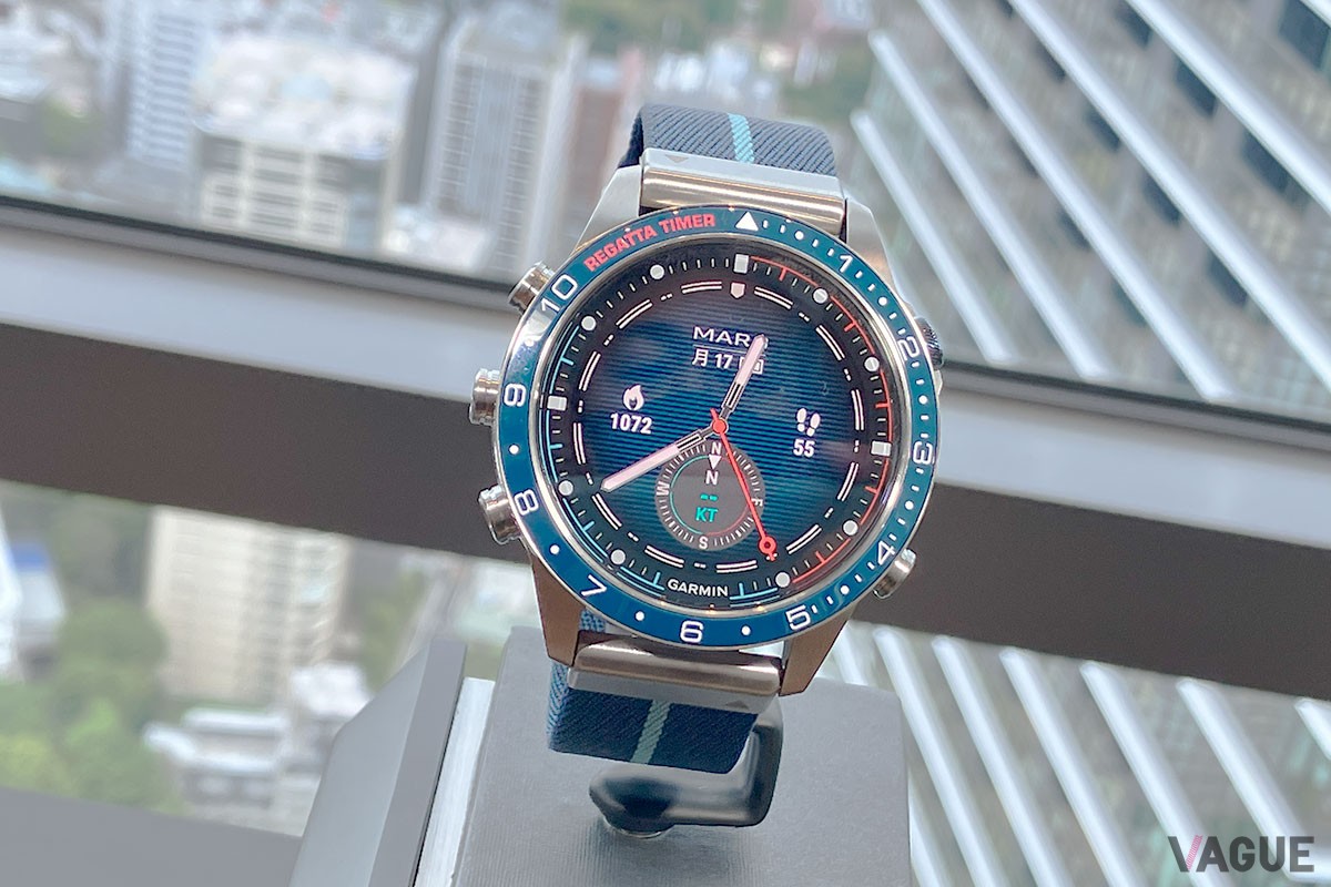 海での使用を想定した「MARQ Captain (Gen 2)」。速度、距離、方角、仮想開始ライン、間切りアシスト、落水事故ボタン、燃焼時間計算などのGPS セーリング機能を搭載