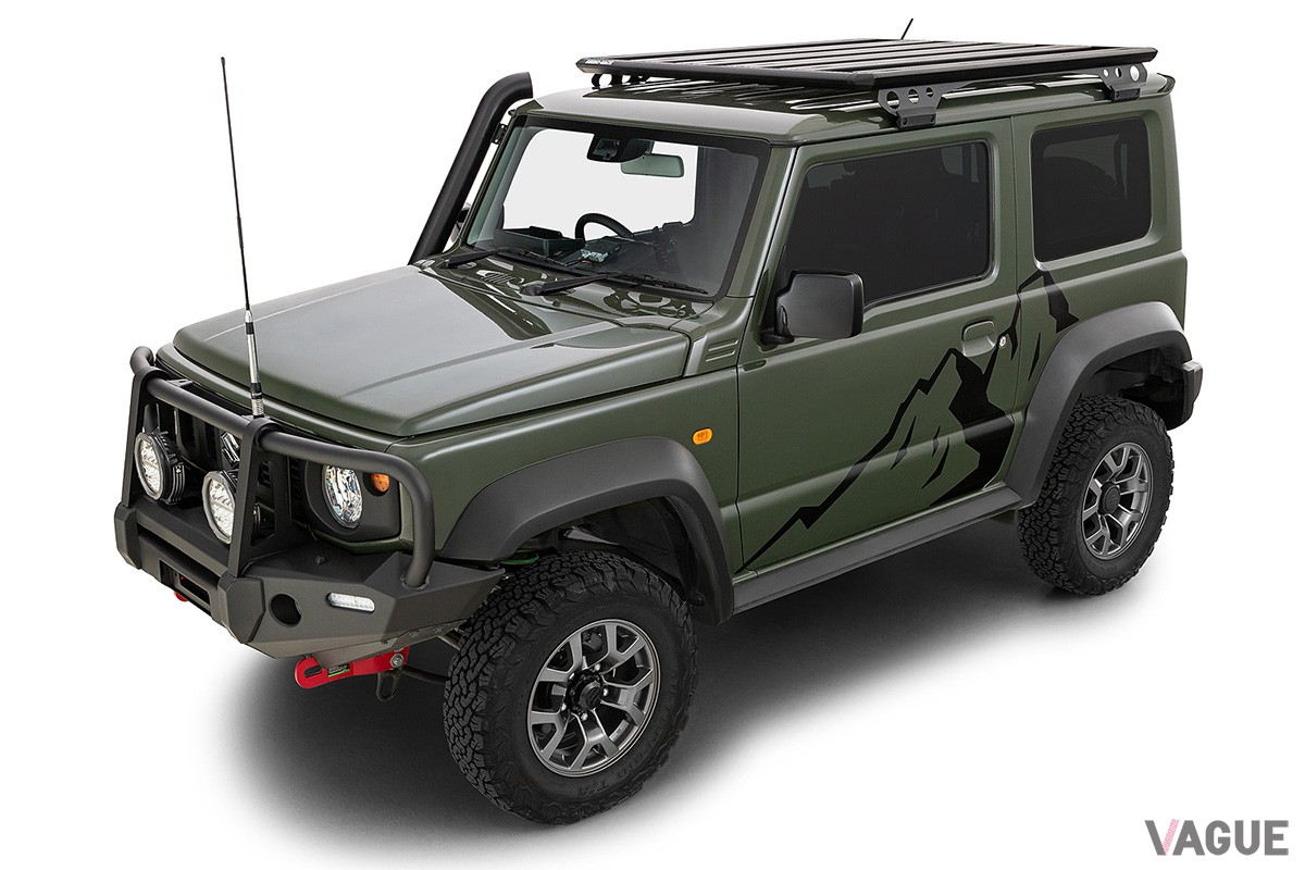 Rhino-Rackの「PIONEER PLATFORM ジムニーオーバーランディングキットROLS1」は、簡単に取りつけられて設置後の見た目も美しいジムニー専用のフラット型ルーフラック