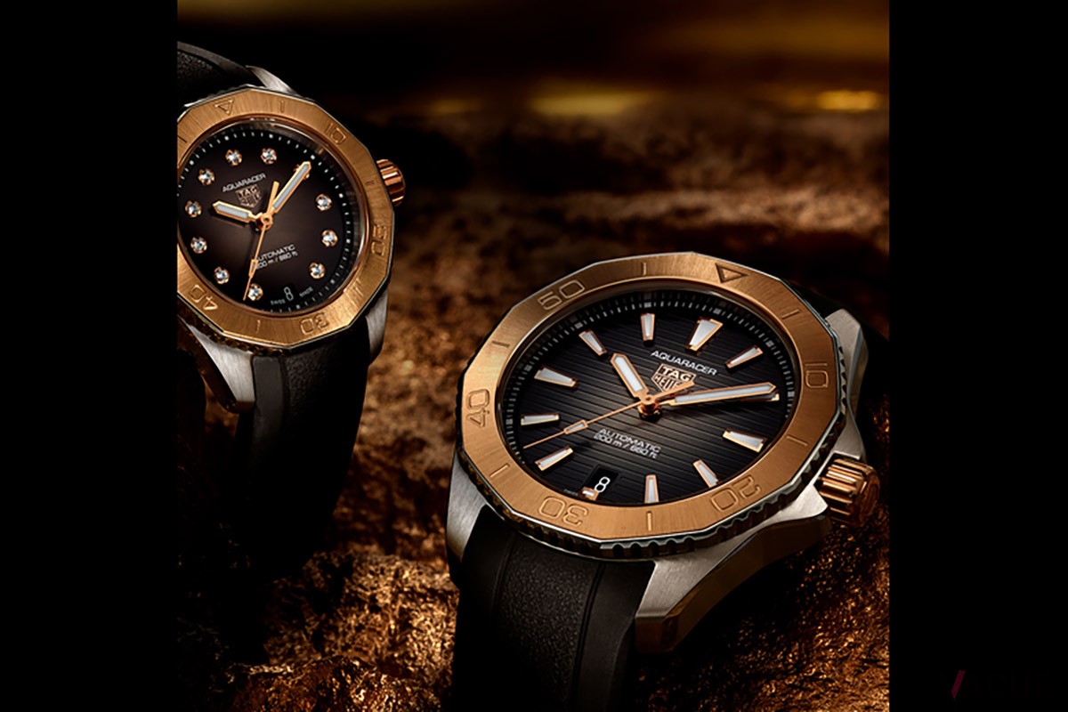タグ・ホイヤー「スティール＆ゴールド」（ブラックダイヤル×ローズゴールド）