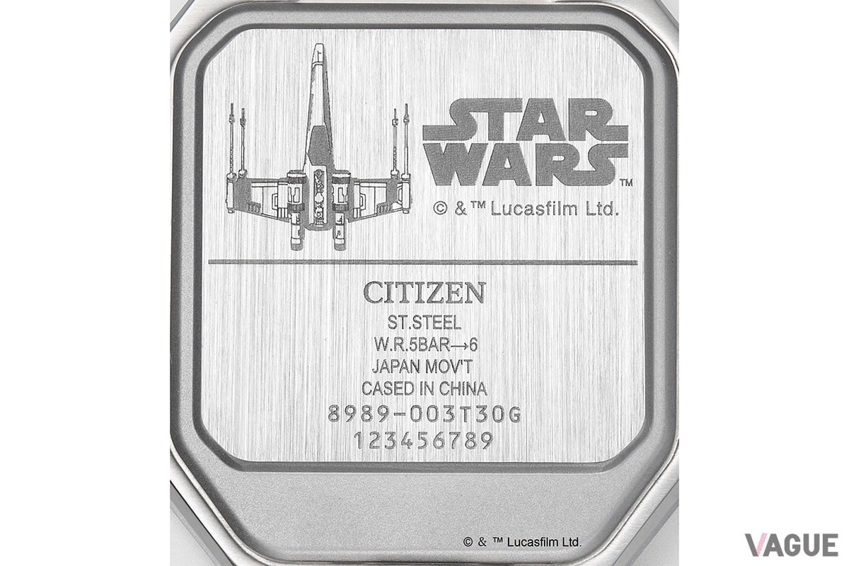 Xウイング・スターファイターをモチーフにした「JG2131-51H」。機体をイメージしたホワイトとレッドのカラーリングを採用し、文字板全体をかすれさせるウェザリングによって“汚れ”を表現