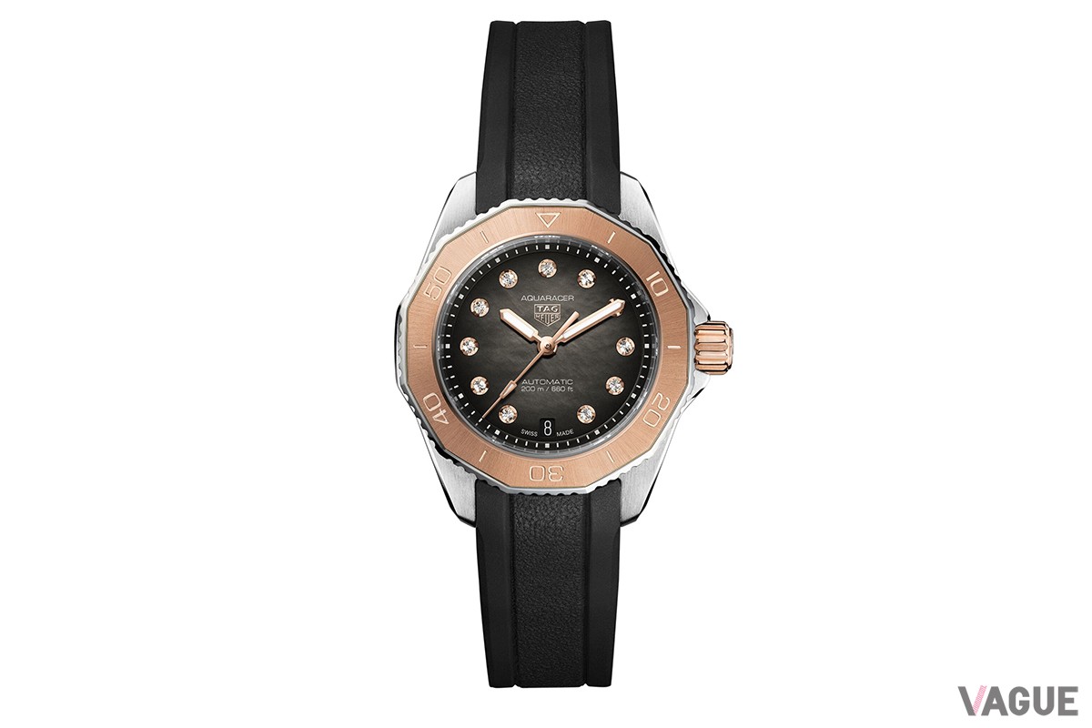 タグ・ホイヤー「スティール＆ゴールド」（ブラックダイヤル×ローズゴールド）30mm