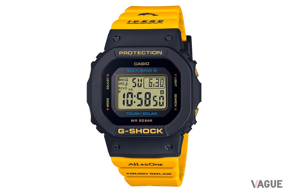 初代G-SHOCKのDNAを継承した、スクエアタイプの新モデルとなる「GMD-W5600K」。世界6局（日本2局、中国、北米、イギリス、ドイツ）に対応した“マルチバンド6”の電波受信機能で、正確な時刻へ自動修正を行う