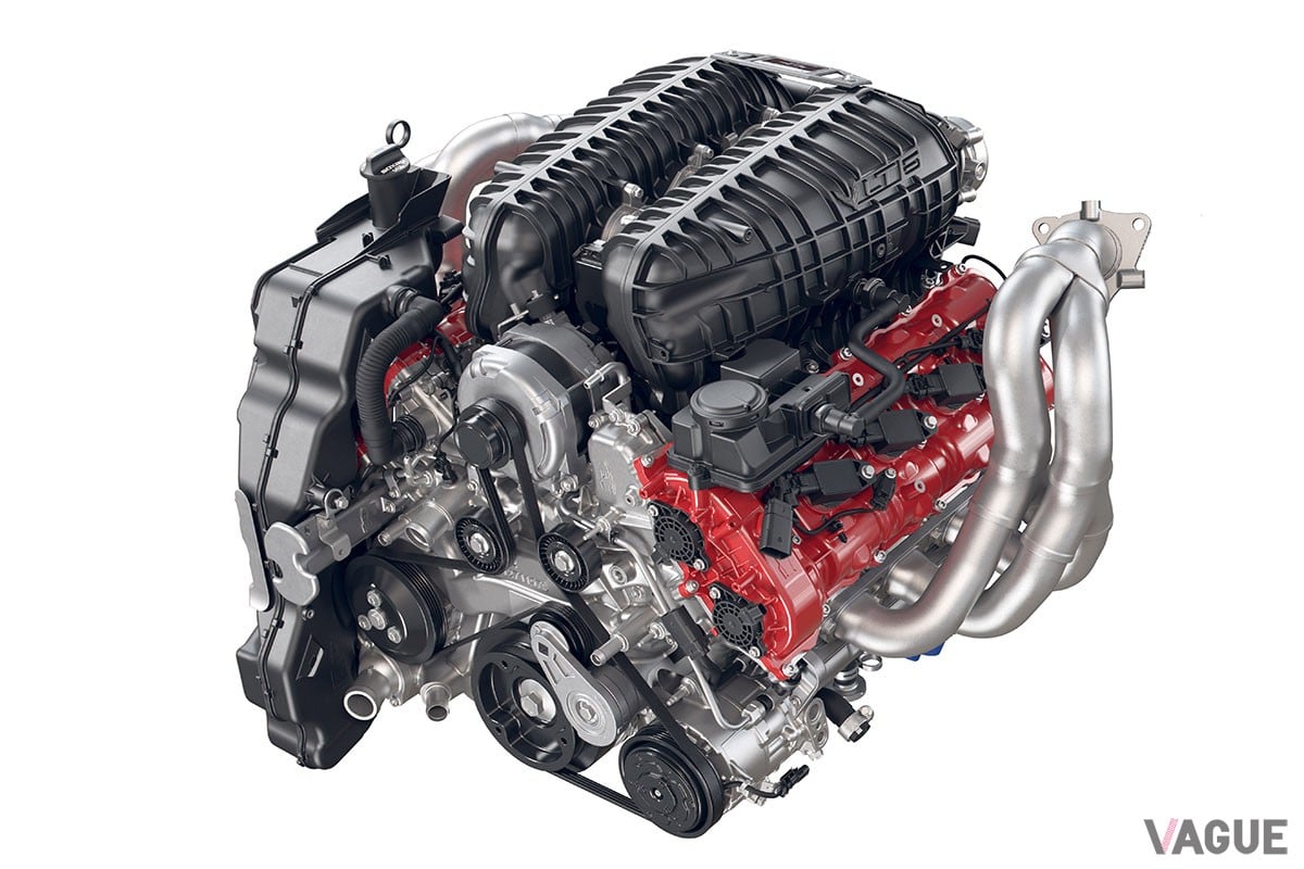 早期の日本上陸が期待されるシボレー「コルベットZ06」は670hp／623Nmを発生する5.5リッターV型8気筒DOHCエンジンを搭載