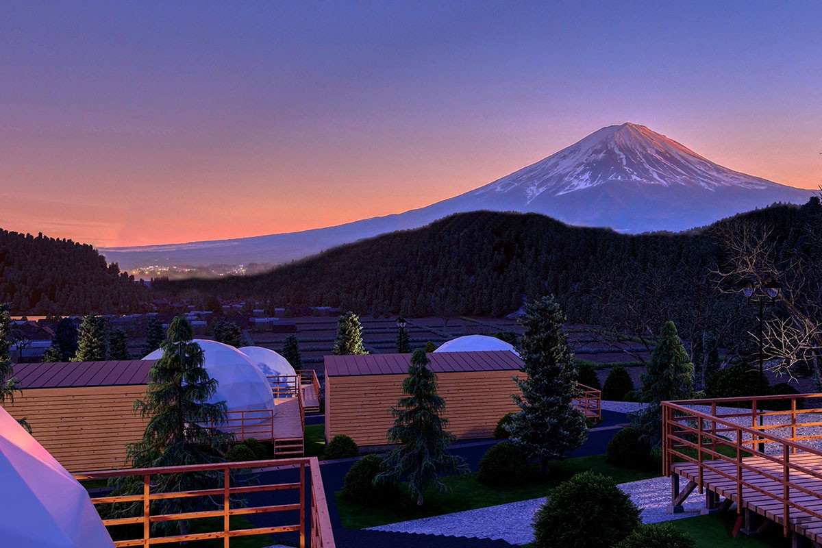 富士五湖での湖上アクティビティを満喫できる、都心からクルマで約90分の山梨県富士河口湖町に誕生したグランピング施設「グランファーム富士河口湖」