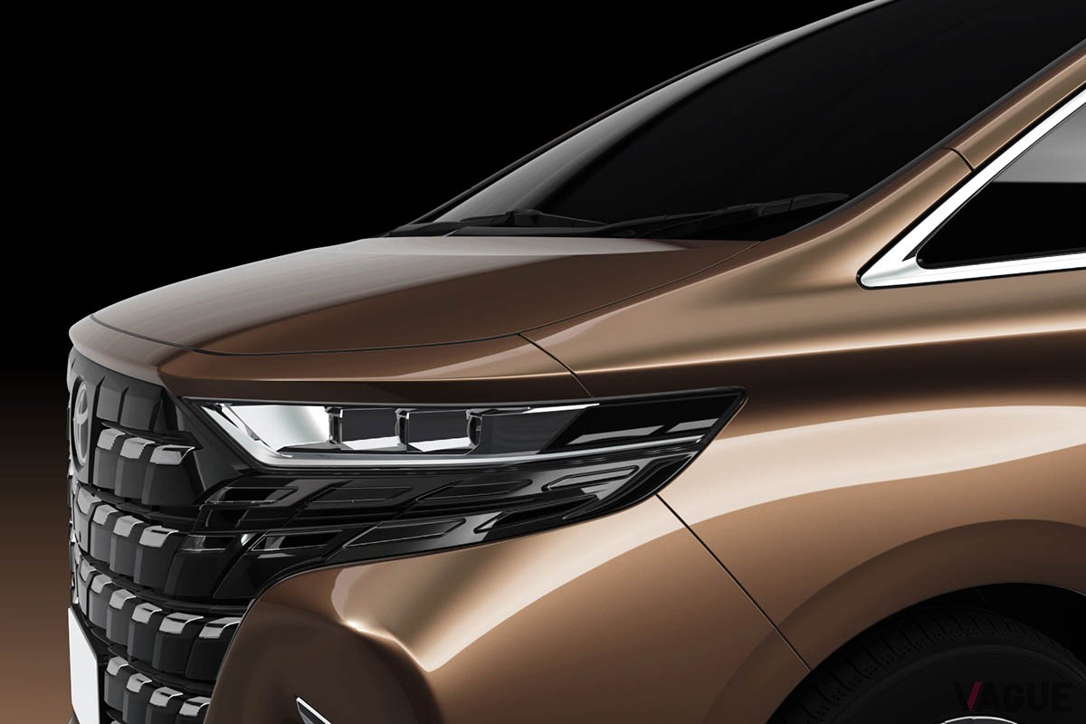 ボディサイドで地面を蹴り出すような力強さを感じさせるダイナミックな凹凸を表現したトヨタ新型「アルファード」と「ヴェルファイア」