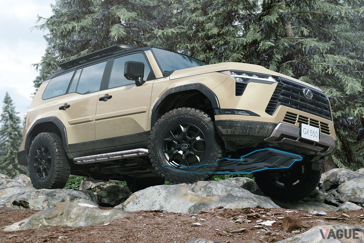 2023年6月8日、米国で発表されたレクサス新型「GX」。2.4リッターエンジンと8速ATとの間に、モーターと湿式クラッチが一体となったフロントモジュールを組み合わせたハイブリッドシステムを採用する