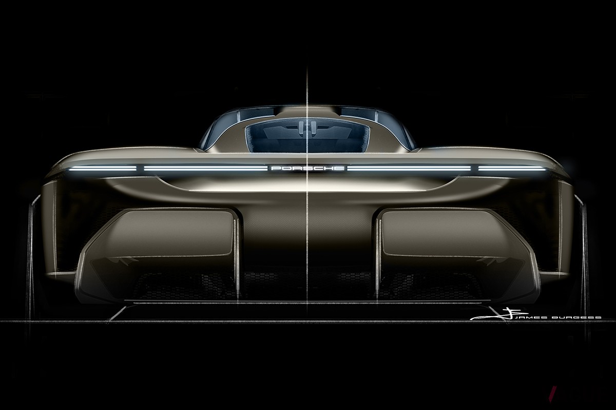 世界初公開されたポルシェのスタディモデル「ミッションX」のデザインスケッチ