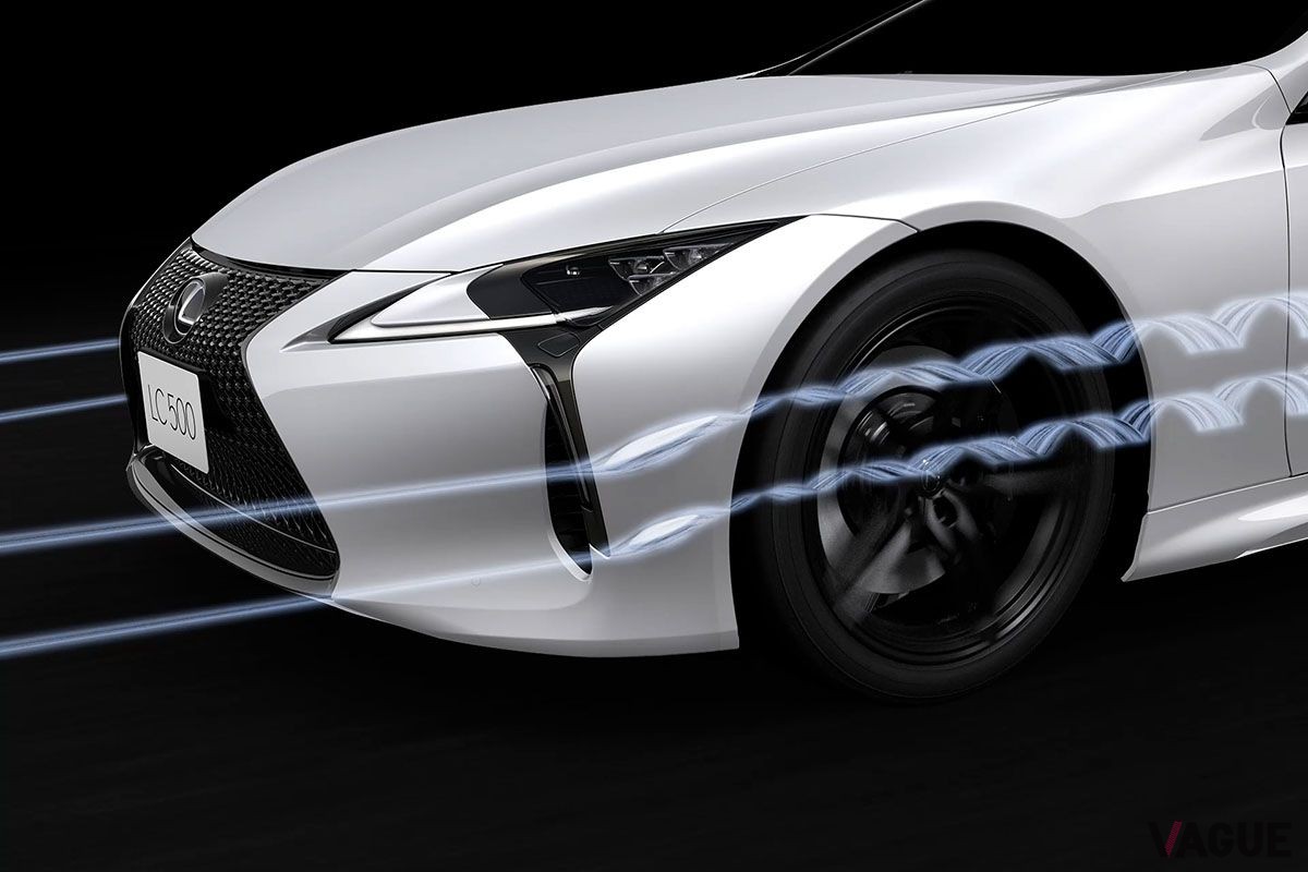レクサス改良新型「LC」に設定された特別仕様車“EDGE”の専用一体成型バンパーカナード