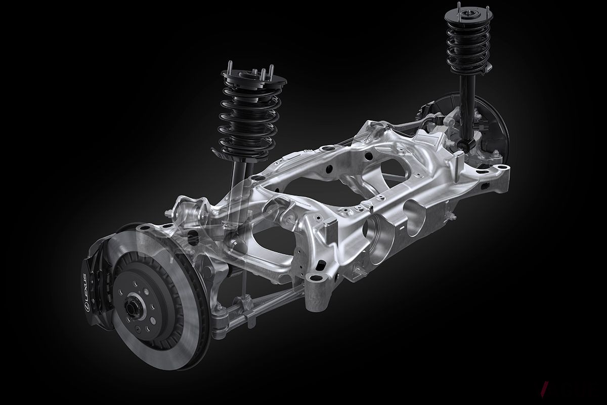 レクサス改良新型「LC」に設定された特別仕様車“EDGE”の専用リヤアルミ中空サスペンションメンバー
