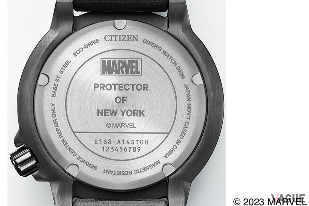 「マイルズ・モラレス（BN0255-03E）」の裏ぶたに施される『PROTECTOR OF NEW YORK』の特別刻印