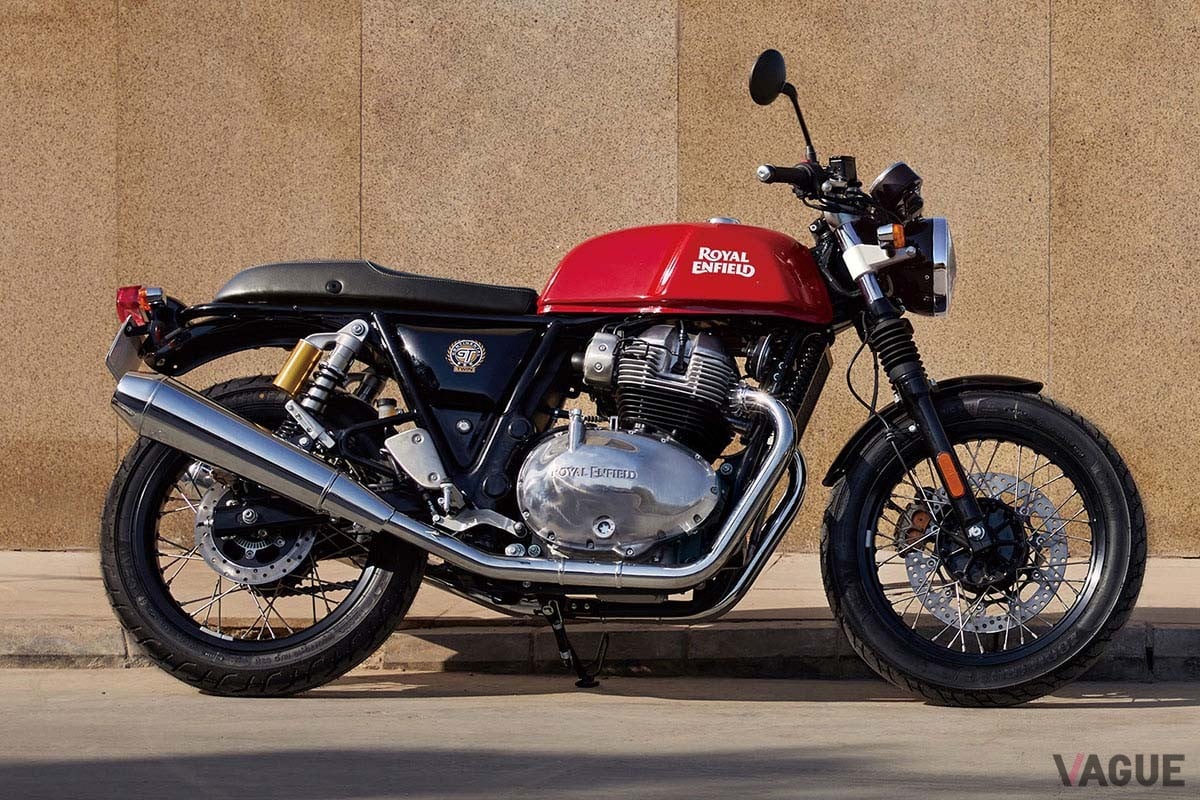 カフェレーサー仕様のルックスと、648ccの空冷2気筒エンジンによるクラシカルな乗り味が魅力的なロイヤルエンフィールド「コンチネンタルGT650」