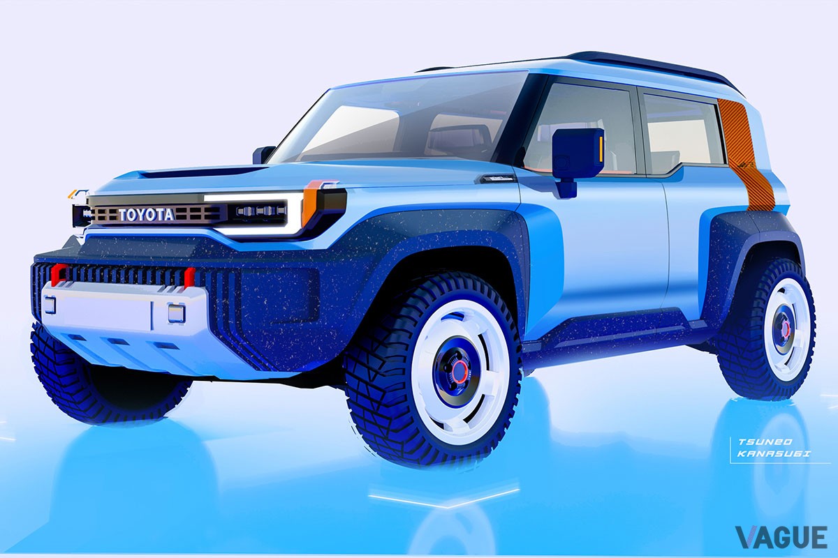 新型「ランドクルーザープラド」のフロントマスクやサイドのショルダーラインはコンセプトカーの「コンパクトクルーザーEV」を想起させる