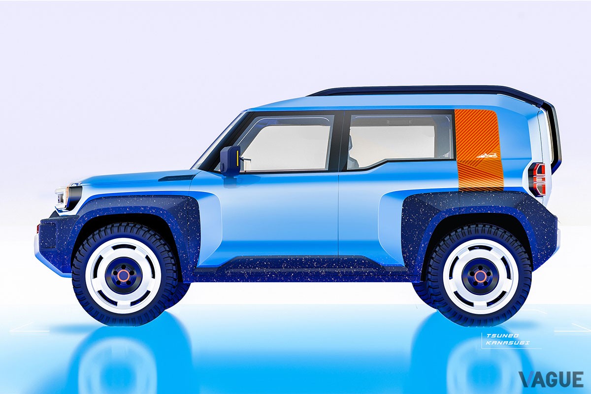 新型「ランドクルーザープラド」のフロントマスクやサイドのショルダーラインはコンセプトカーの「コンパクトクルーザーEV」を想起させる