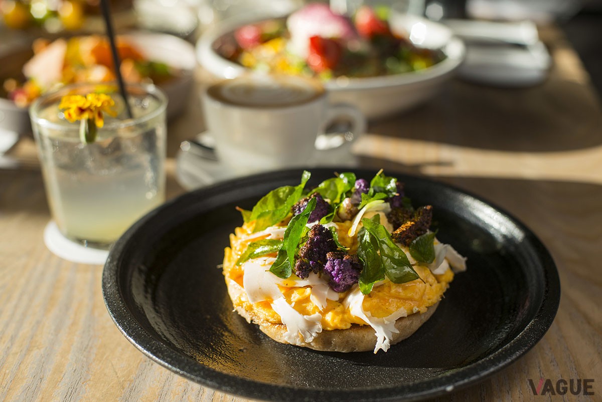 美しい朝食で気分もあがる。「ハイヤー・グラウンド」