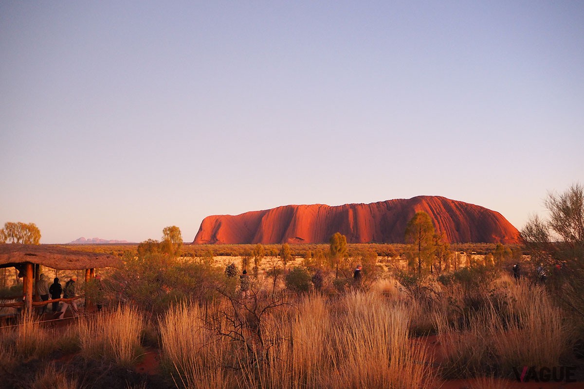 ビューイングエリア「タリングル・ニャクンジャク」にてウルルの日の出を鑑賞。