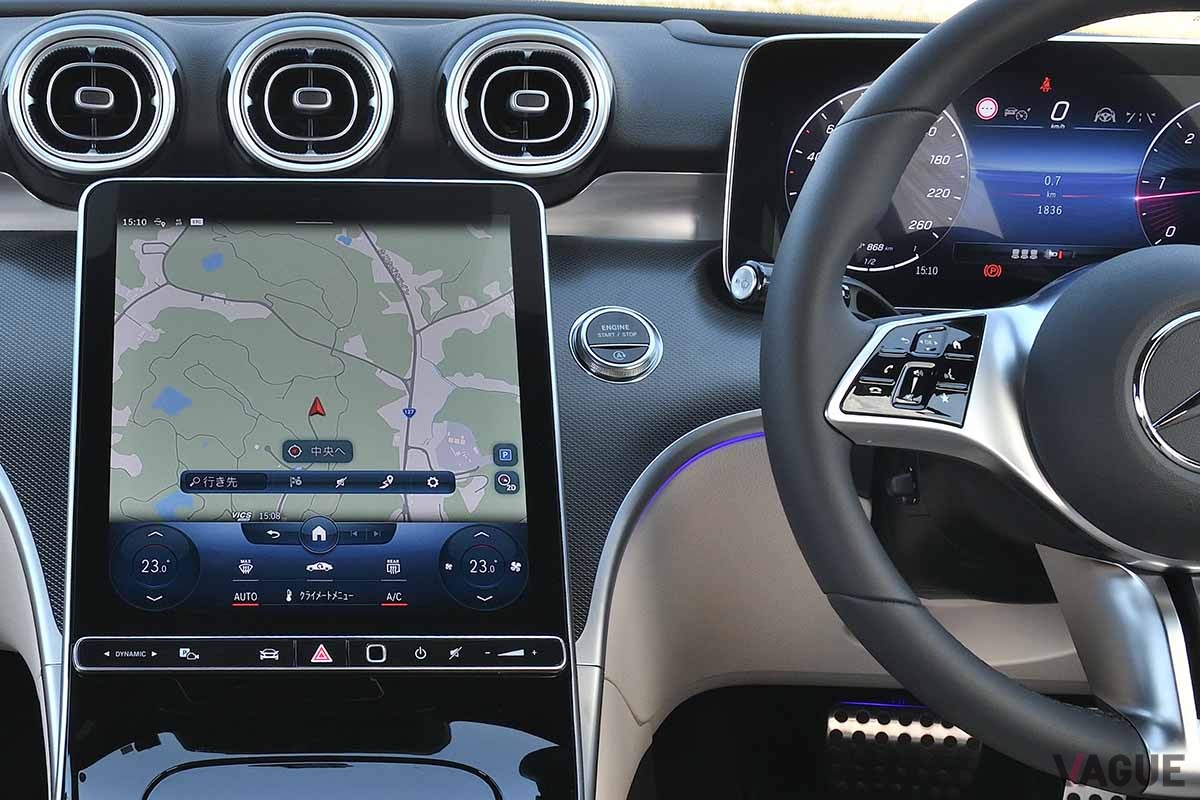 メルセデス・ベンツ新型「Cクラス」のインテリアにもタテ型のディスプレイを搭載