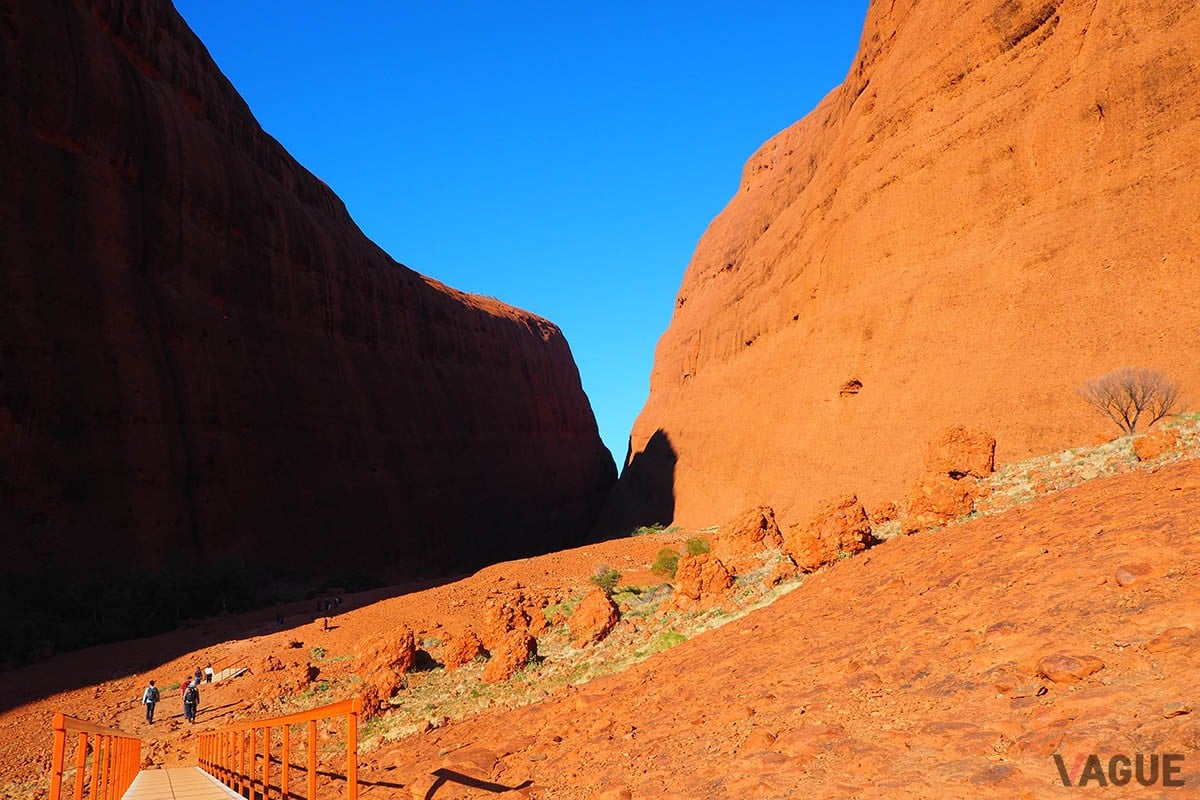カタ・ジュタのウォルパ渓谷をウォーキング。