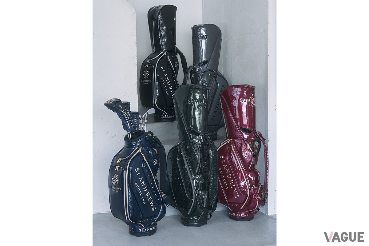 つややかでエレガントなルックスと優れた使い勝手を融合したSt ANDREWS「STAロゴエナメルキャディバッグ」