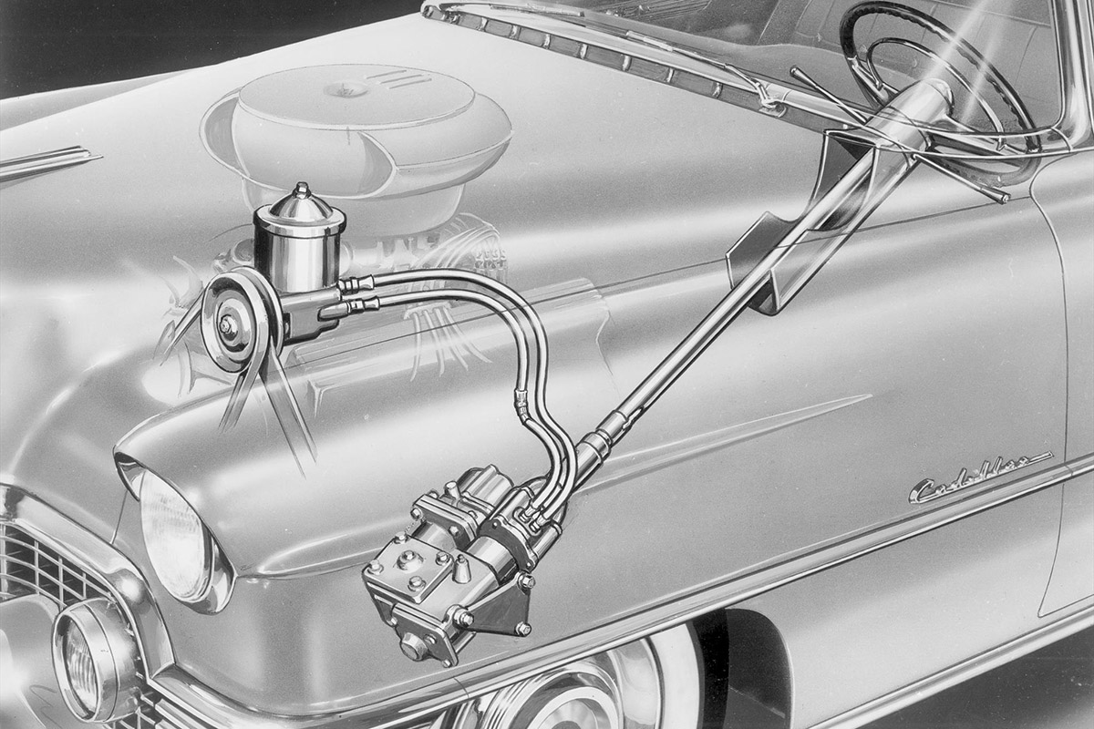 コーナーを曲がるときも颯爽とドライブできるよう、キャデラックはいち早く全モデルにパワーステアリングを標準装備した