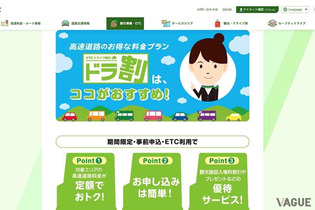 NEXCO東日本のETC周遊割「ドラ割」