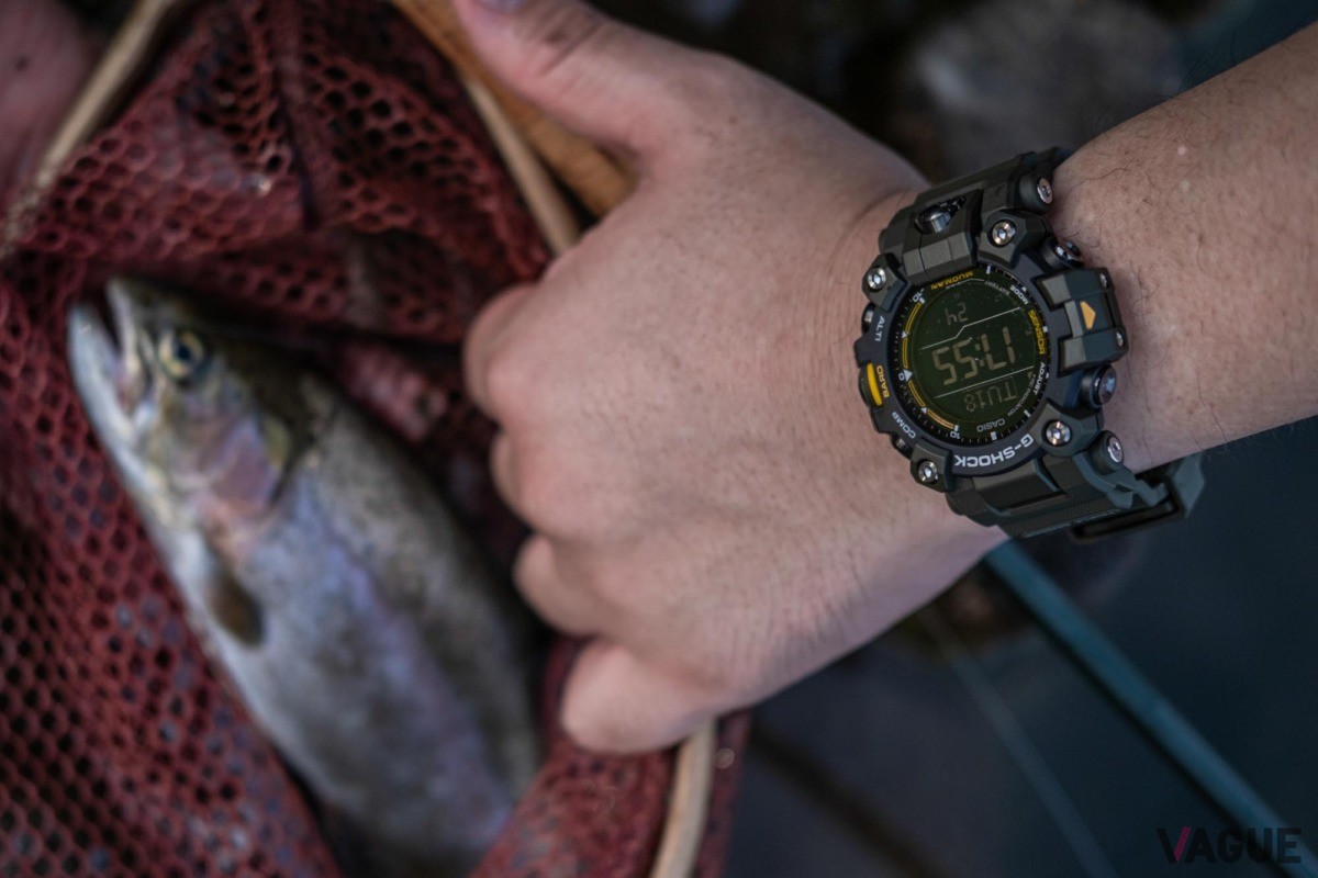 耐水性や泥はけの良さはもちろん、視認性の高さもフィッシングウオッチとして推せるポイント