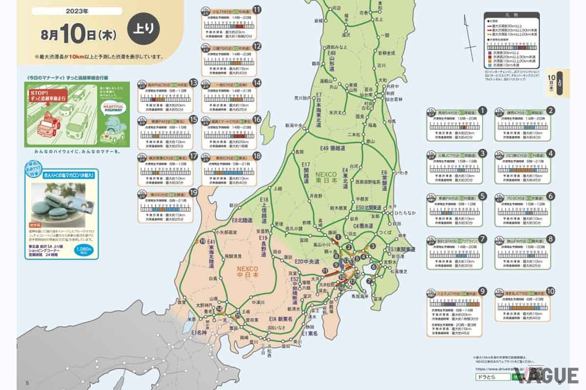 NEXCO東日本でつくられた「渋滞予報ガイド」2023年お盆版