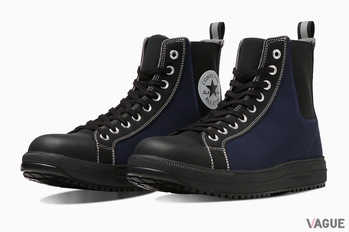 作業靴としての安全性や耐久性を備えながら、優れたデザイン性をプラスしたコンバース発プロテクティブスニーカーの新作「オールスター PS サイドゴア HI」
