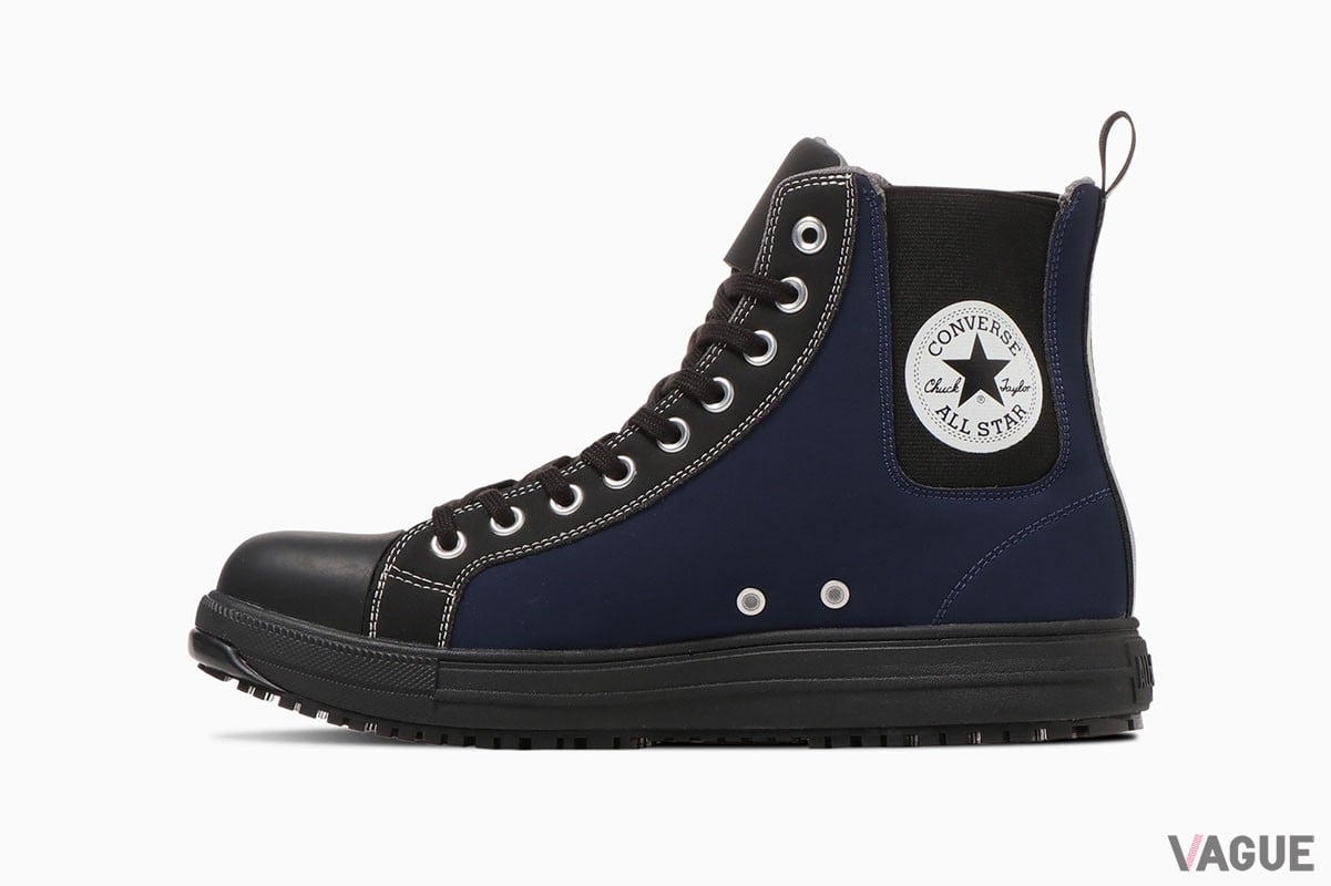 作業靴としての安全性や耐久性を備えながら、優れたデザイン性をプラスしたコンバース発プロテクティブスニーカーの新作「オールスター PS サイドゴア HI」