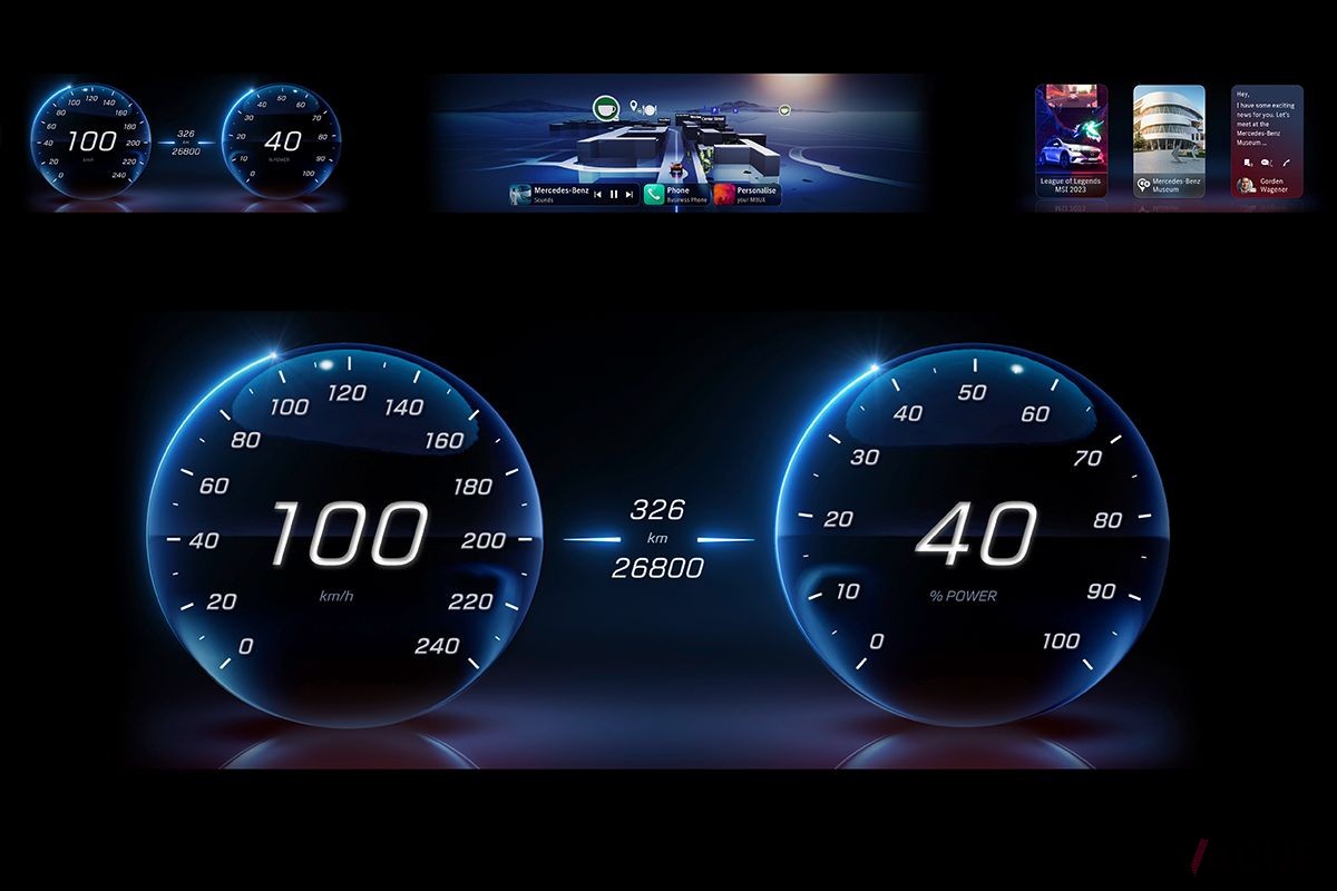 IAAモビリティ2023で初公開されたメルセデス・ベンツ「コンセプトCLAクラス」のインテリア