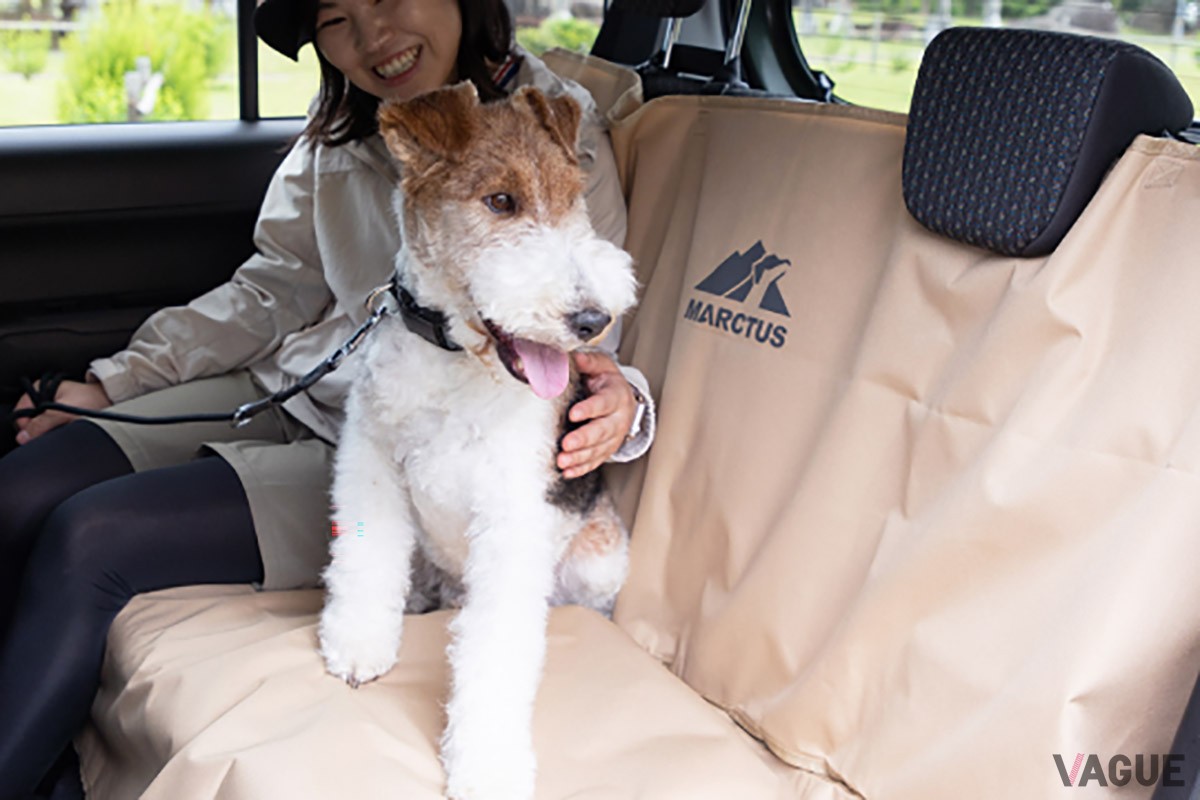 犬の毛や汚れをサッと掃除できるドライブシート
