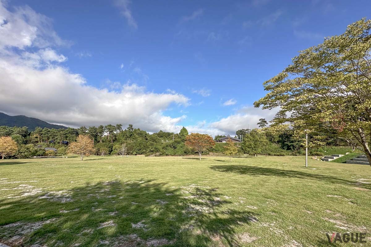 広々とした芝生エリアにあるフリーサイト。地面のコンディションもよく快適なテント泊が楽しめそうです