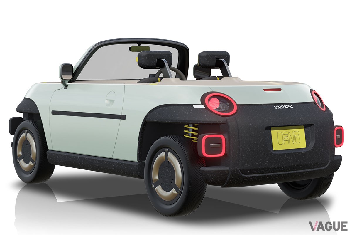 ジャパンモビリティショー2023で世界初公開されたダイハツの新発想オープンカー「オサンポ」