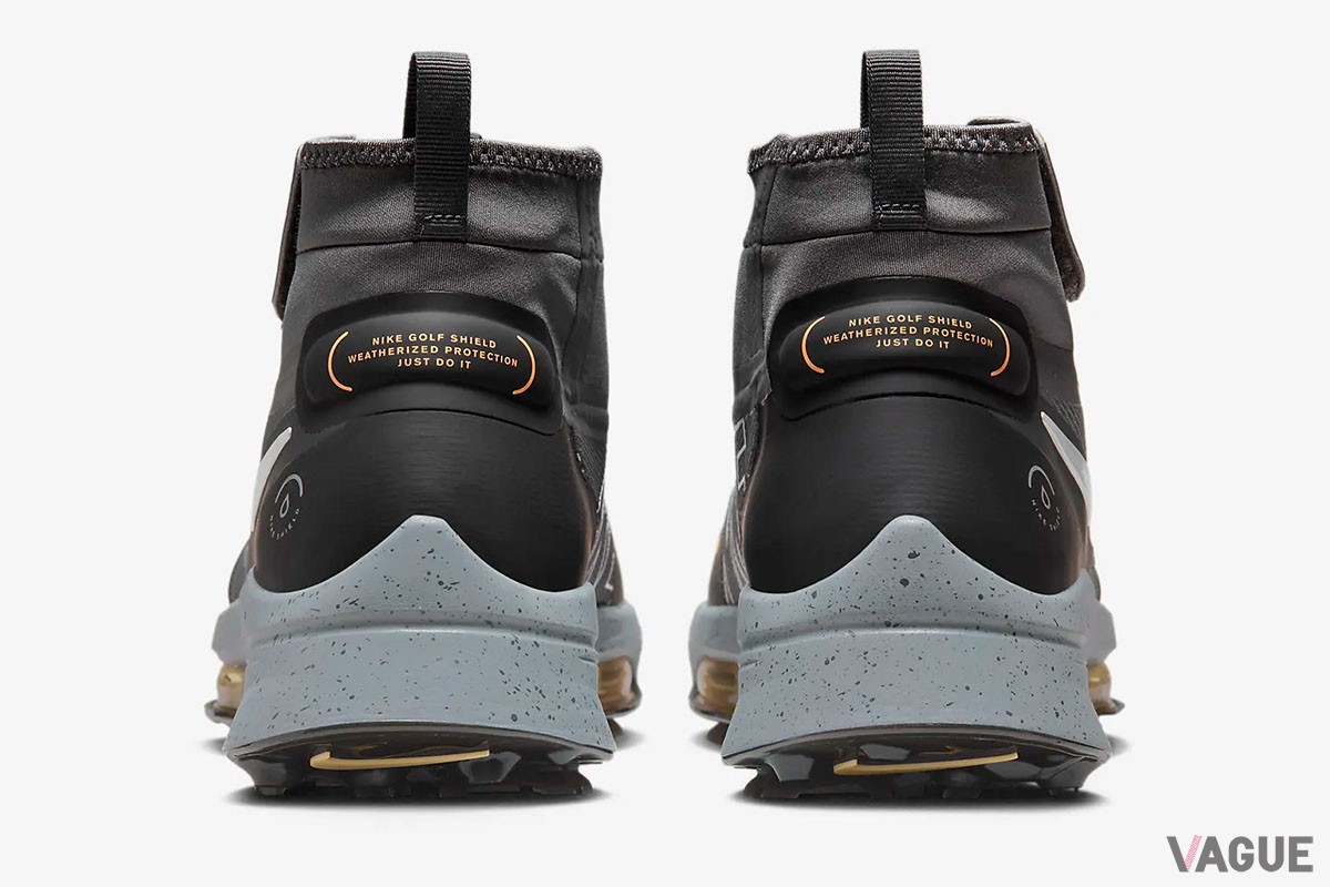シューレース部を覆うアッパーデザインにより、靴内部への雨水の浸入をしっかり防ぐナイキの新作ゴルフシューズ「エア ズーム インフィニティ ツアー ネクスト％ シールド」
