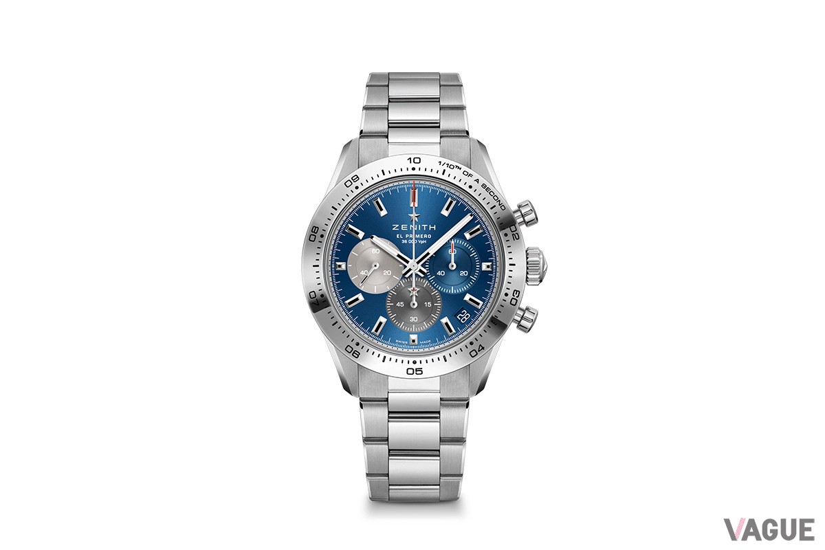 ポリッシュ仕上げのステンレススチール製ベゼルにブラックのマーカー刻印の組み合わせが、エル・プリメロの歴代モデルを彷彿とさせます