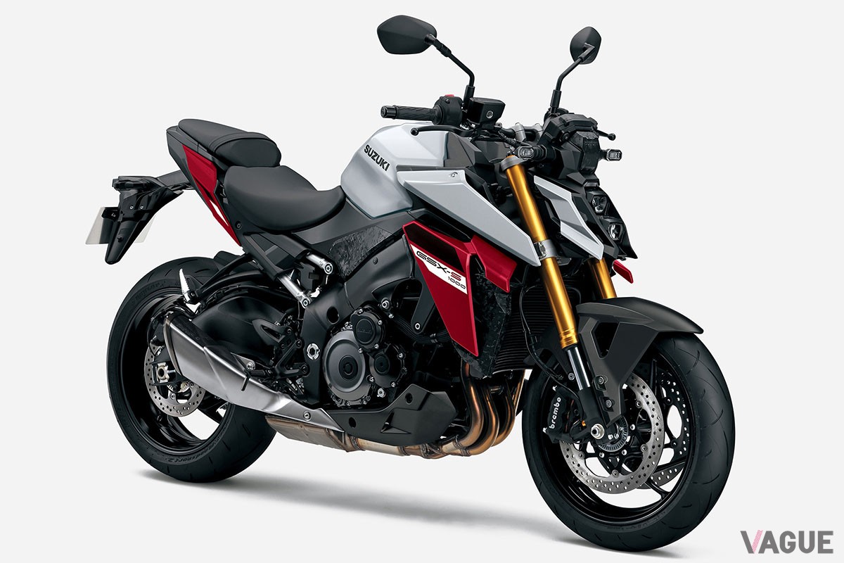 赤のアクセントが効いてる新色“マットソードシルバーメタリック”をカラバリに加えたスズキ「GSX-S1000」の2024年モデル